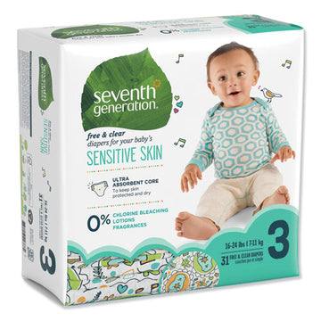 Seventh Generation® Free And Clear Baby Diapers, Size 3, 16 Lbs To 24 Lbs, 124-carton freeshipping - TVN Wholesale